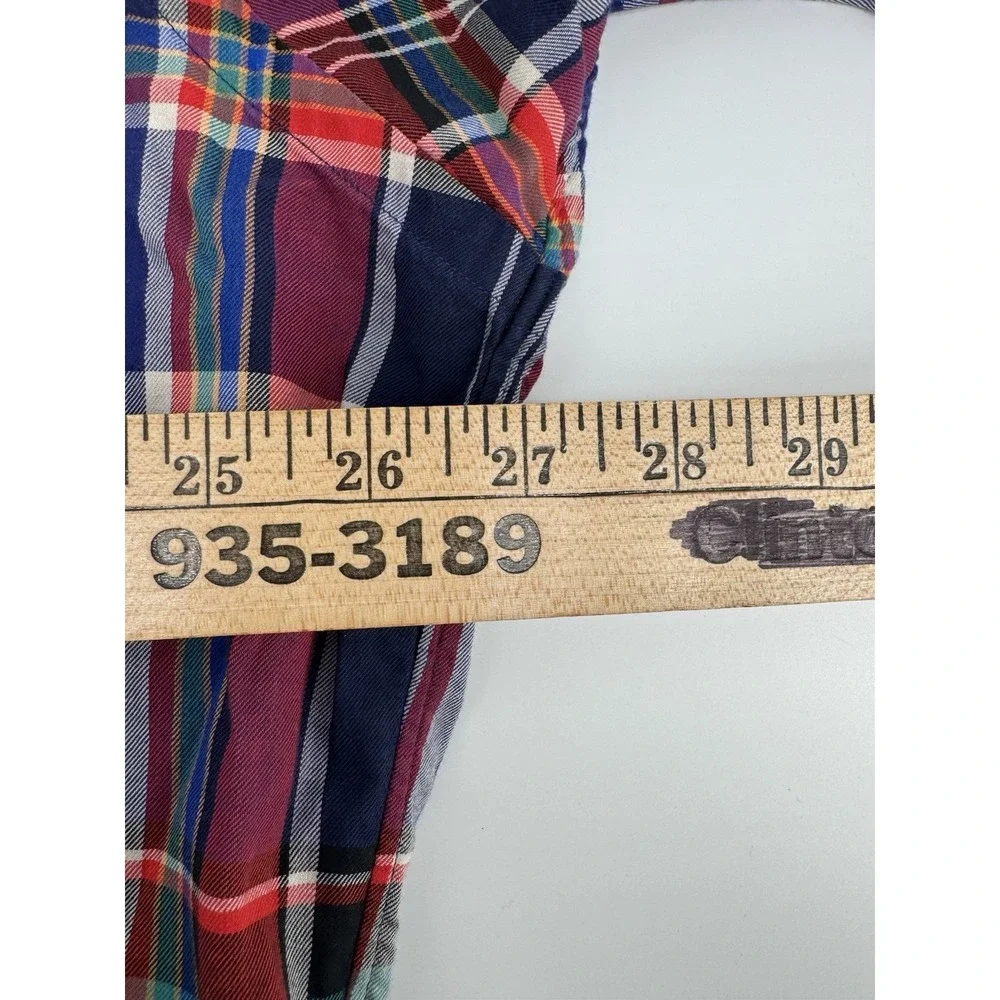 Ralph Lauren‎ Vintage Blake Plaid Flannel Cotton Button Down Men's Shirt XL